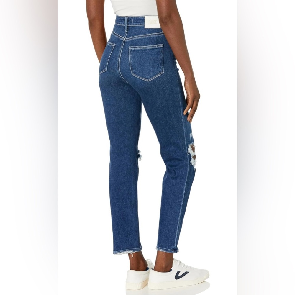PAIGE Stella High Rise Modern Straight Leg Distressed Women Size 27 Jean Denim - Picture 2 of 9